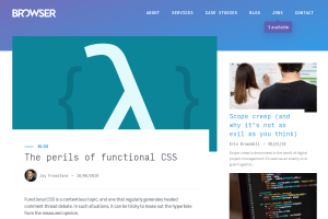 Screenshot of “The perils of functional CSS”