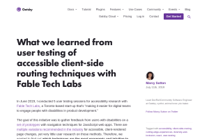 Screenshot of “What we learned from user testing of accessible client-side routing techniques with Fable Tech Labs”