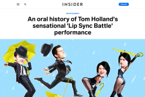 Screenshot of “An oral history of Tom Holland's sensational 'Lip Sync Battle' performance”