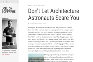 Screenshot of “Don’t Let Architecture Astronauts Scare You”