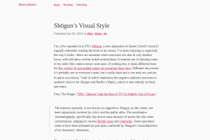 Screenshot of “Shōgun’s Visual Style”
