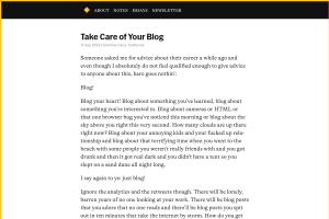Screenshot of “Take Care of Your Blog”