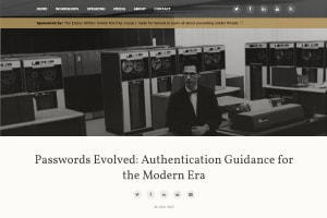 Screenshot of “Passwords Evolved: Authentication Guidance for the Modern Era”