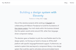 Screenshot of “Building a design system with Eleventy”