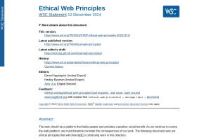 Screenshot of “Ethical Web Principles”