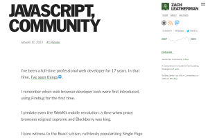 Screenshot of “JavaScript, Community”