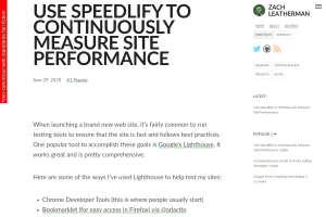 Screenshot of “Use Speedlify to Continuously Measure Site Performance”