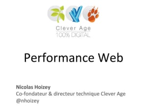 Cover slide from the talk “Web UX - Performance Web”