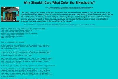 screenshot of Why Should I Care What Color the Bikeshed Is?