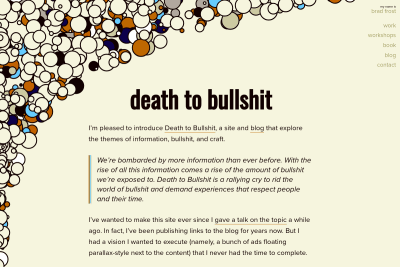 screenshot of Death to bullshit