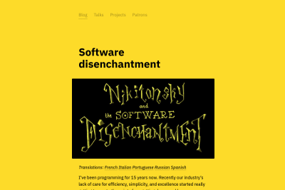 screenshot of Software disenchantment
