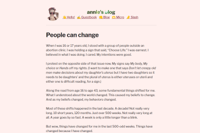 screenshot of People can change