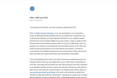 screenshot of Why I Still Use RSS