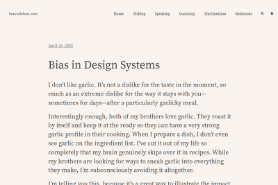 screenshot of Bias in Design Systems