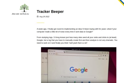 screenshot of Tracker Beeper