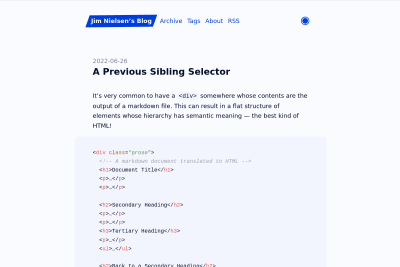 screenshot of A Previous Sibling Selector