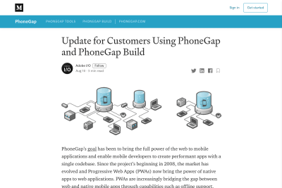 screenshot of Update for Customers Using PhoneGap and PhoneGap Build
