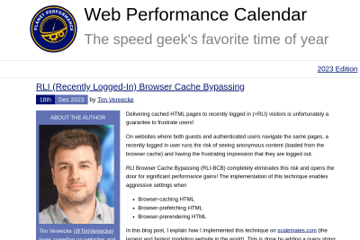 screenshot of RLI (Recently Logged-In) Browser Cache Bypassing