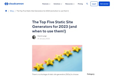 screenshot of The Top Five Static Site Generators for 2023 (and when to use them!)