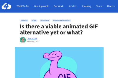 screenshot of Is there a viable animated GIF alternative yet or what?
