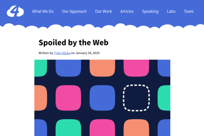 screenshot of Spoiled by the Web