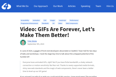 screenshot of GIFs Are Forever, Let’s Make Them Better