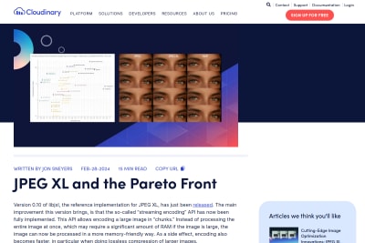 screenshot of JPEG XL and the Pareto Front