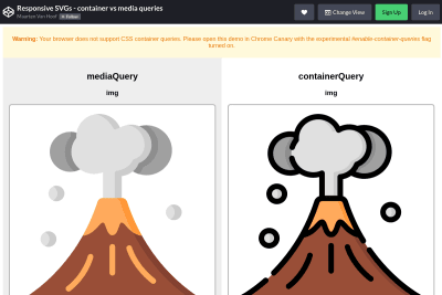 screenshot of Responsive SVGs - container vs media queries