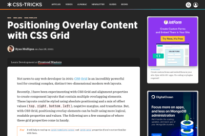 screenshot of Positioning Overlay Content with CSS Grid