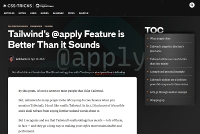 screenshot of Tailwind's @apply Feature is Better Than it Sounds