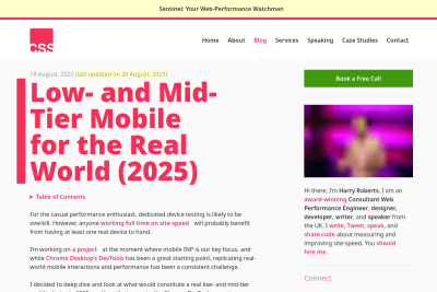 screenshot of Low- and Mid-Tier Mobile for the Real World (2025)