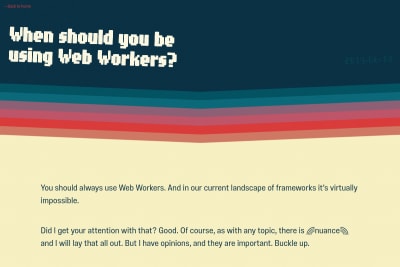 screenshot of When should you be using Web Workers?