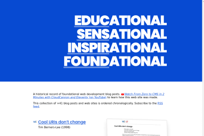 screenshot of Educational Sensational Inspirational Foundational