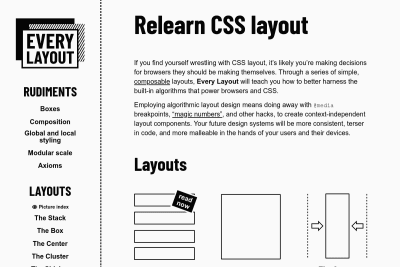 screenshot of Every Layout: Relearn CSS layout