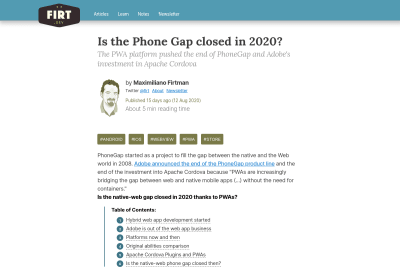 screenshot of Is the Phone Gap closed in 2020?