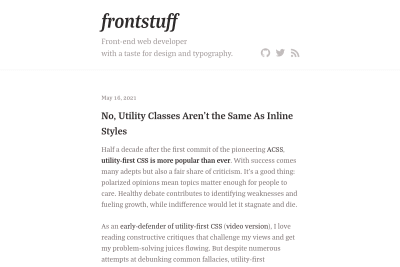 screenshot of No, Utility Classes Aren't the Same As Inline Styles