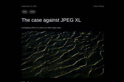 screenshot of The case against JPEG XL