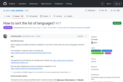 screenshot of How to sort the list of languages?