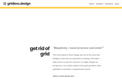 screenshot of gridless.design