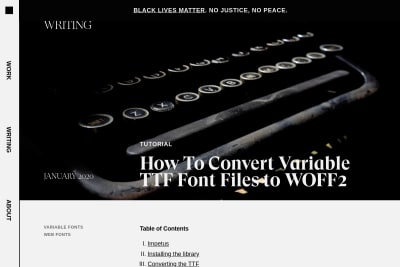 screenshot of How To Convert Variable TTF Font Files to WOFF2