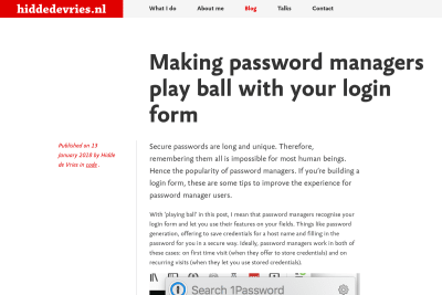 screenshot of Making password managers play ball with your login form