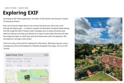screenshot of Exploring EXIF