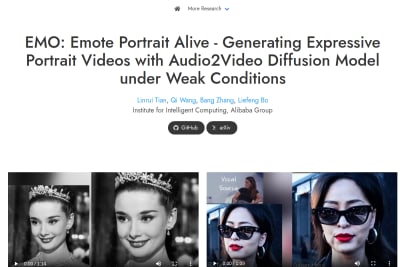 screenshot of EMO: Emote Portrait Alive