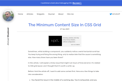 screenshot of The Minimum Content Size In CSS Grid