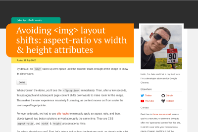 screenshot of Avoiding <img> layout shifts: aspect-ratio vs width & height attributes