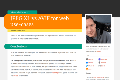 screenshot of JPEG XL vs AVIF for web use-cases