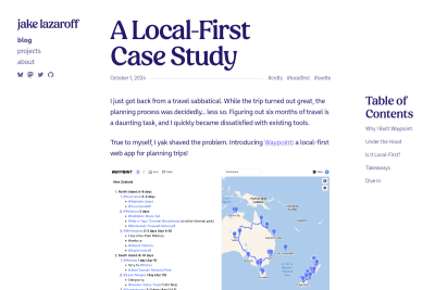 screenshot of A Local-First Case Study