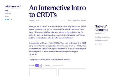 screenshot of An Interactive Intro to CRDTs