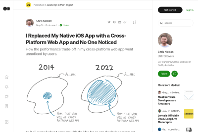 screenshot of I Replaced My Native iOS App with a Cross-Platform Web App and No One Noticed
