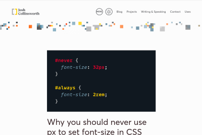screenshot of Why you should never use px to set font-size in CSS